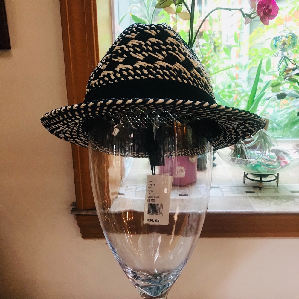 August Hat Co Black and Tan Straw Hat